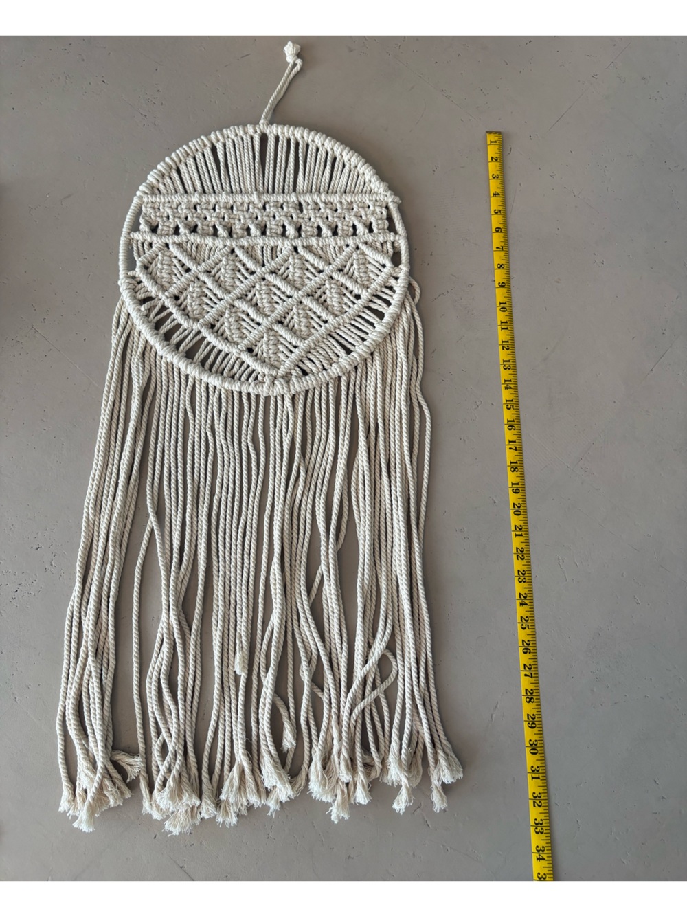 Handmade Macrame Wall Hanging - White Boho Wall Decor